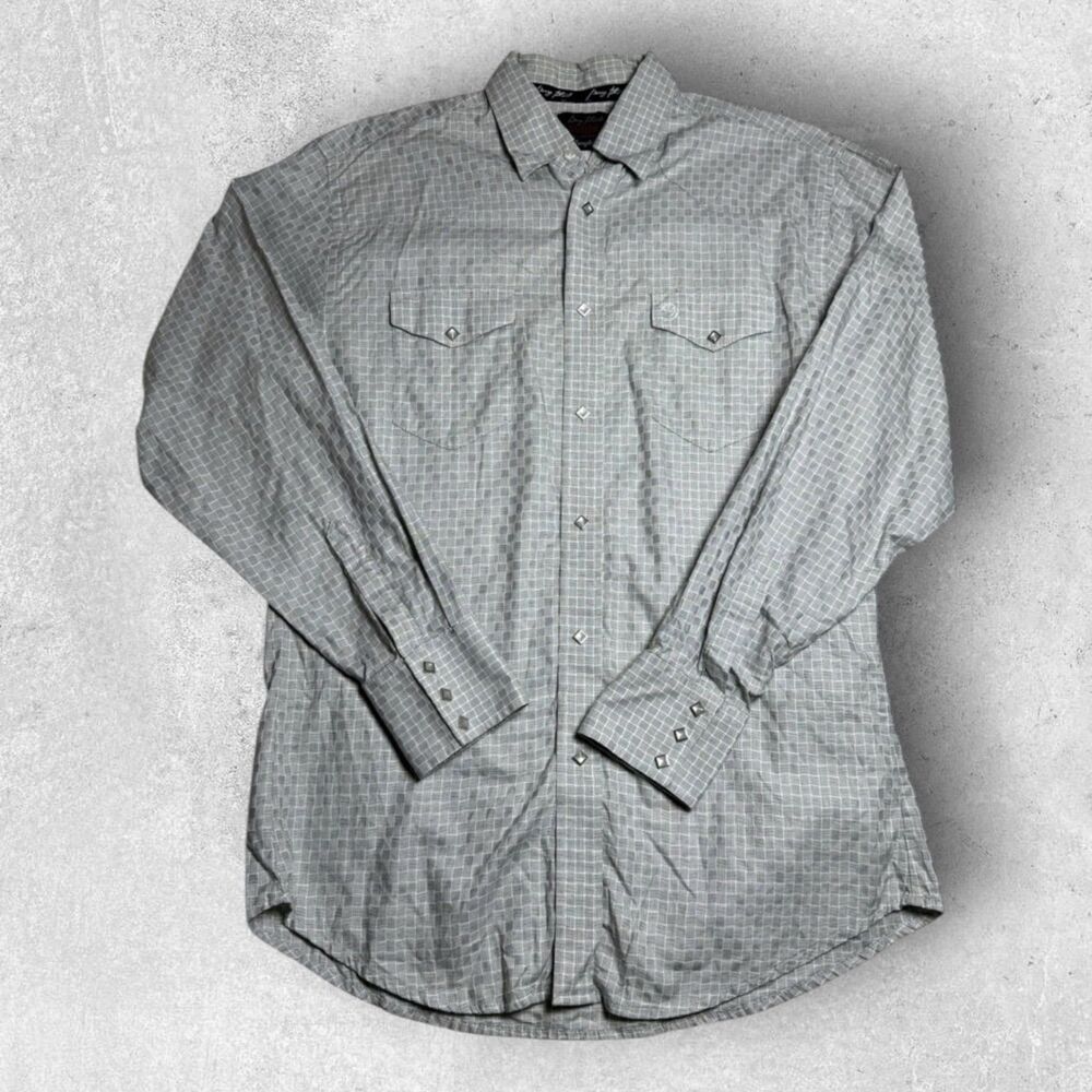 Wrangler George Strait Troubadour Mens Diamond Pearl Snap Shirt L? White Western